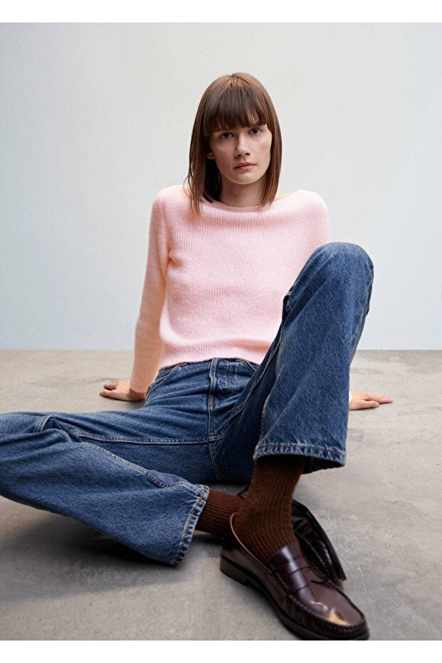 Kayık Yaka Triko Kazak - 7