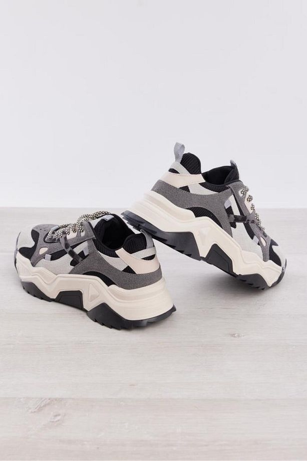 Bağcıklı Yüksek Taban Kadın Sneaker - 2