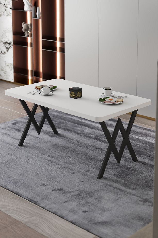 Parla Mutfak Yemek Masası W Metal Ayak 70x110 Mutfak Masası Yemek Masası Çalışma Masası - 1