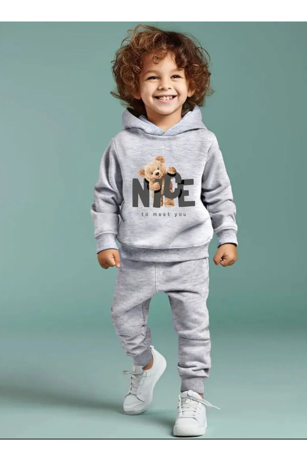 Children's Nope Printed Bottom-Top Tracksuit Set
