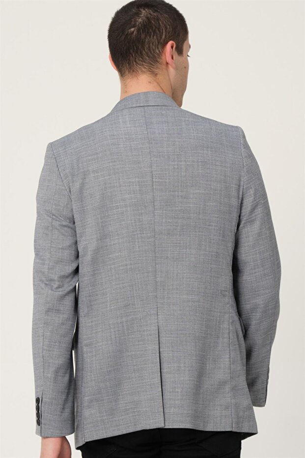 Erkek Klasik Yaka Casual Şık Rahat Kalıp Blazer Ceket - 2
