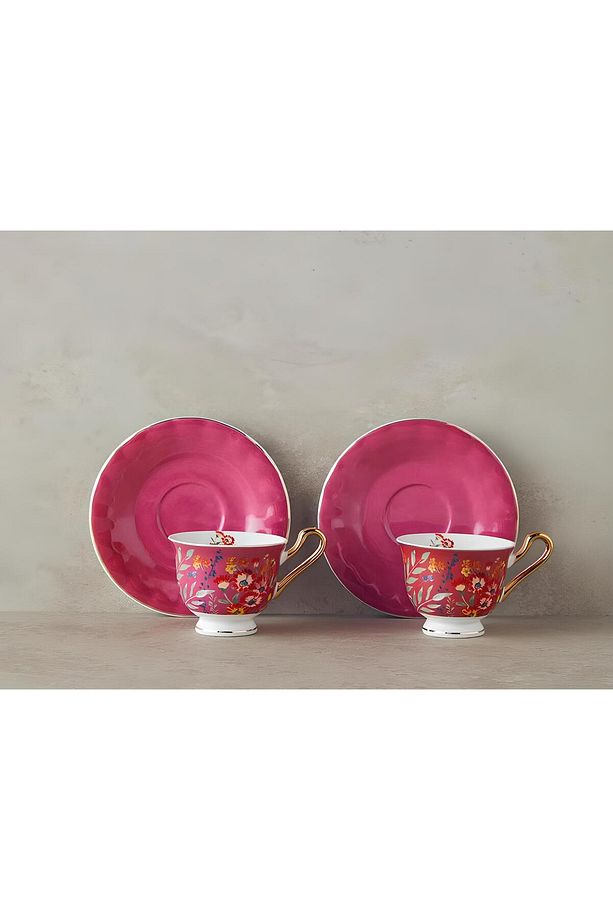 Miranda New Bone China 4 Parça 2 Kişilik Kahve Fincan Takımı 90 ml Pembe - 2