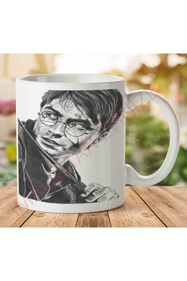 HP Black Pen Two Sided Printed Mug Cup