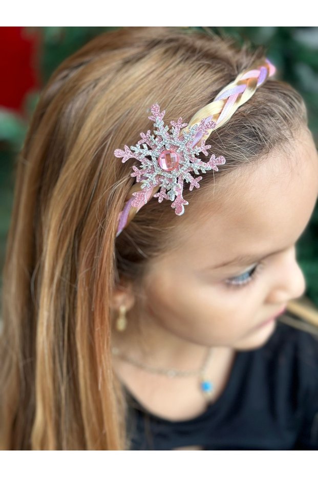 Elsa Anna frozen crystal stone glitter snowflake braid hair crown children's crown glitter pink