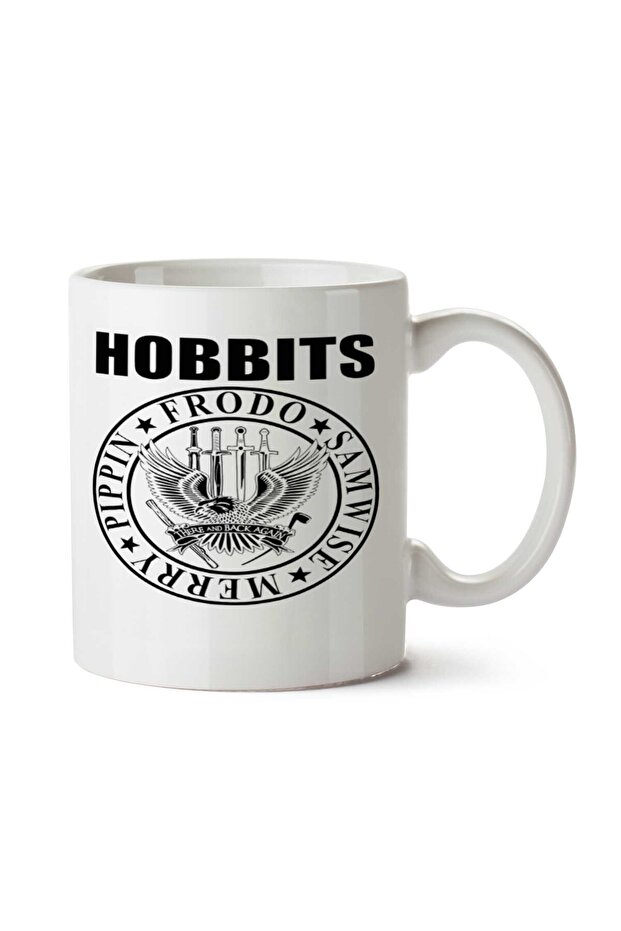 كوب مطبوع عليه شعار HOBBITS على الجانبين