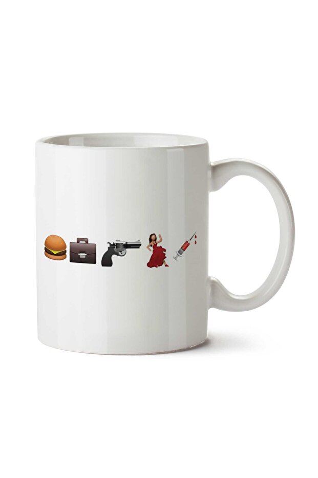 كوب مطبوع على الجانبين من Emoji Pulp Fiction