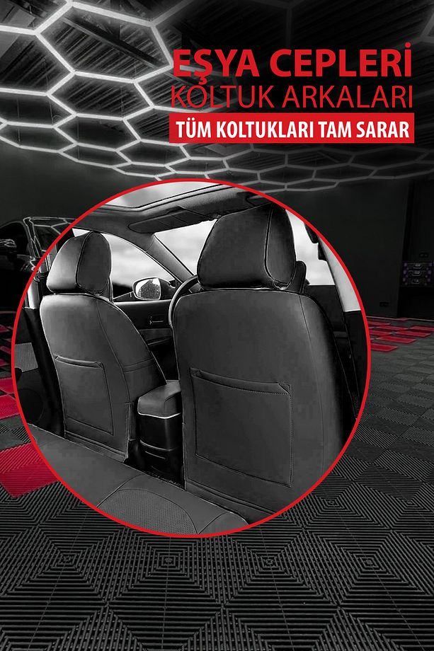 Dark Carbon Tay Tüyü Üniversal Oto Koltuk Kılıfı - 5 Koltuk Tam Set - 5
