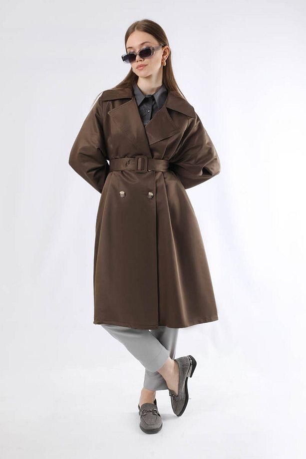 Oversize Trençkot Kahve - 3