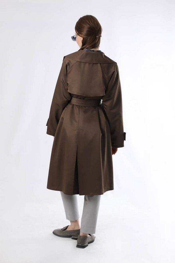Oversize Trençkot Kahve - 5