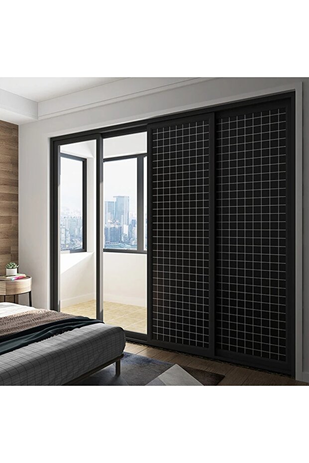 Glass Foil Film Meiwa Japanese Technology Static Stained Glass 5fx / Width: 46 Cm X 1 Mt -black88