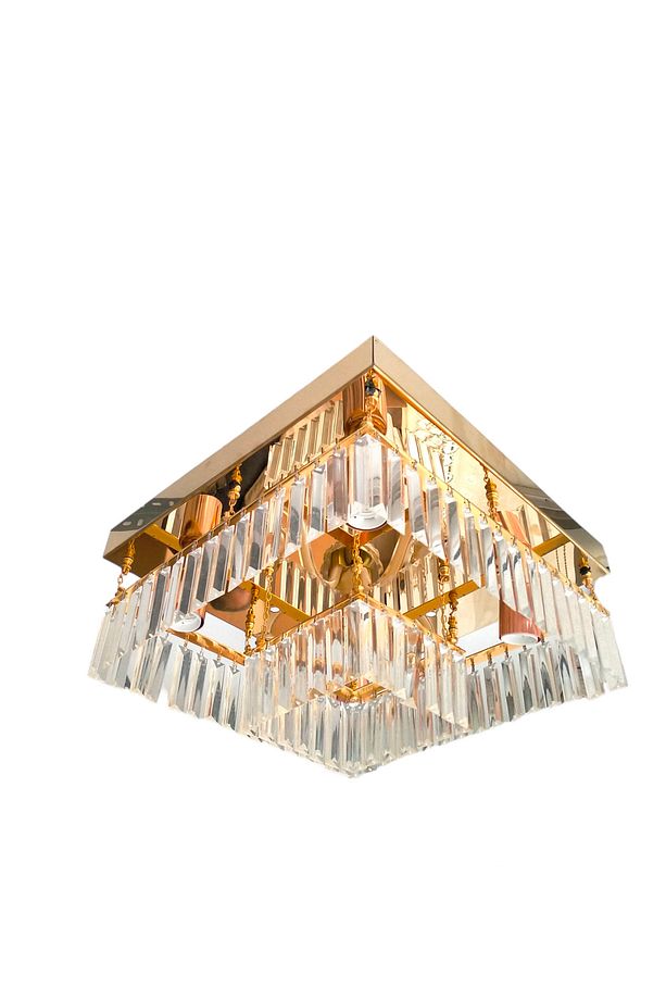 Aurora Sunshine Chandelier Kristal Taşlı Sarı Renkli 40 cm Çapında Kare - 2