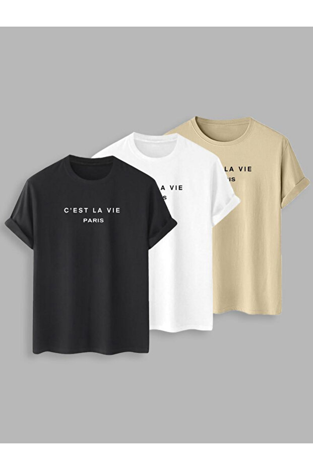 UÇLU CEST BASKILI TSHİRT - 1