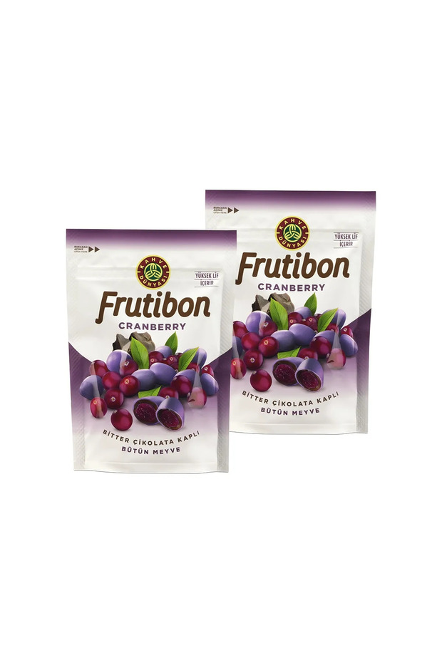 Dünyası Frutibon Canberry Bitter Çikolata Kaplı Yaban Mersini 50 Gr x 2 Adet - 1