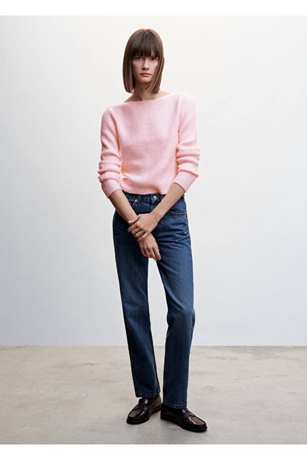 Kayık Yaka Triko Kazak - 2