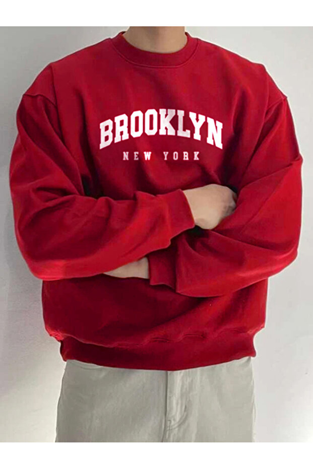 Oversize Brooklyn Crew Neck Sweatshirt - Winter with Fleece Inside