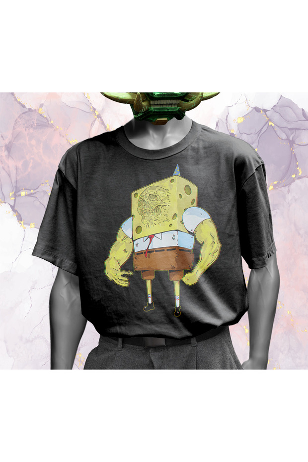 Süngerbob (SpongeBob) - Swolebob - Oversize Tişört - 1