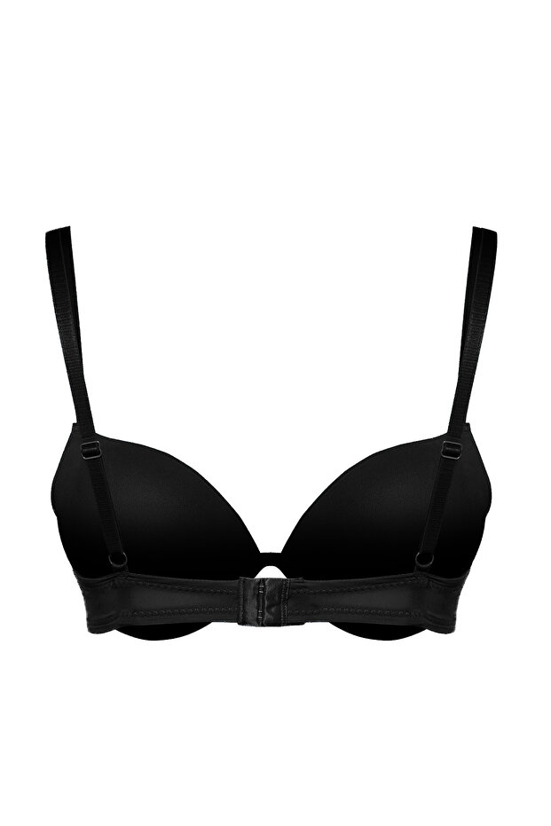 Siyah İp Askılı Ekstra Dolgulu/Push-Up Tshirt Bra Örme Sütyen THMAW22SU0004 - 11