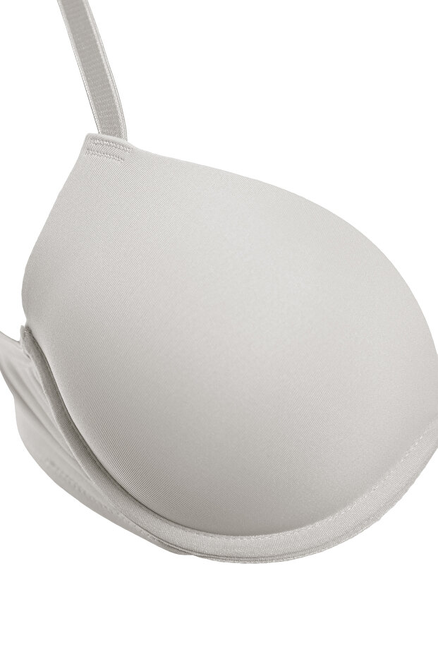 Beyaz İp Askılı Ekstra Dolgulu/Push-Up Tshirt Bra Örme Sütyen THMAW22SU0004 - 12