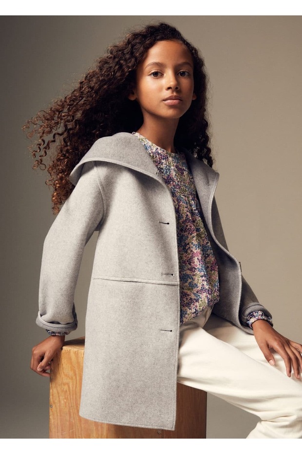 Kapüşonlu düğmeli palto - 3