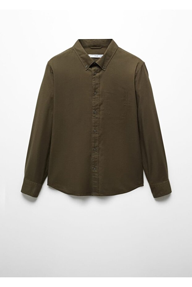 Regular fit pamuklu Oxford gömlek - 3