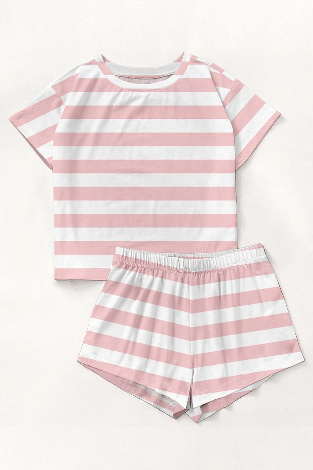 Short Sleeve Shorts Pajama Set Snopy Pink Supersoft Basic Supreme