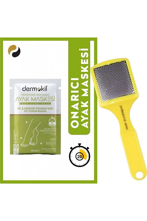 Kil & Kenevir Yağlı Ayak Maskesi 35 Ml + Trina Sarı Plastik Saplı Topuk Rendesi Özel Set - 1