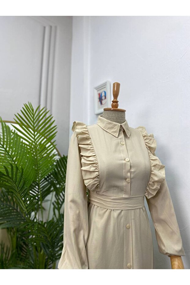 7201- Rochie Hijab Bej - 2