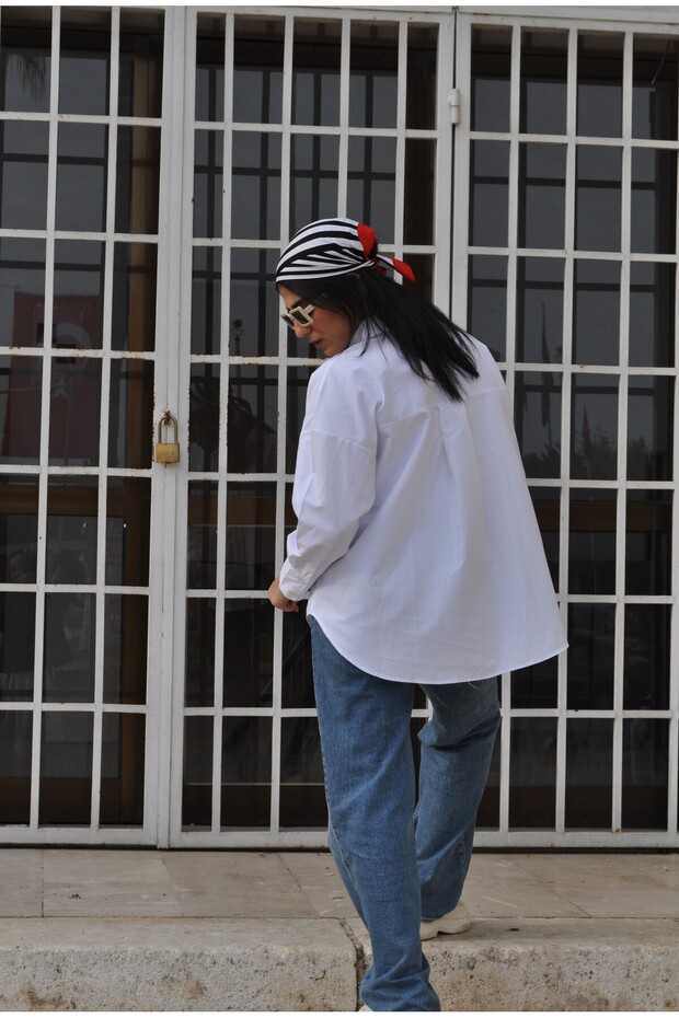 BEYAZ KETEN GÖMLEK - 8