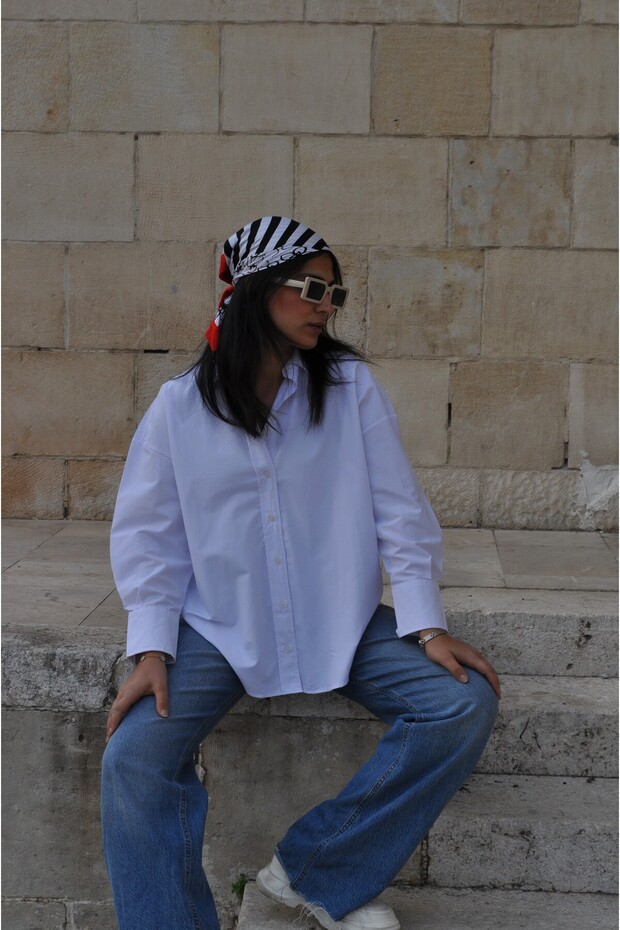 BEYAZ KETEN GÖMLEK - 5