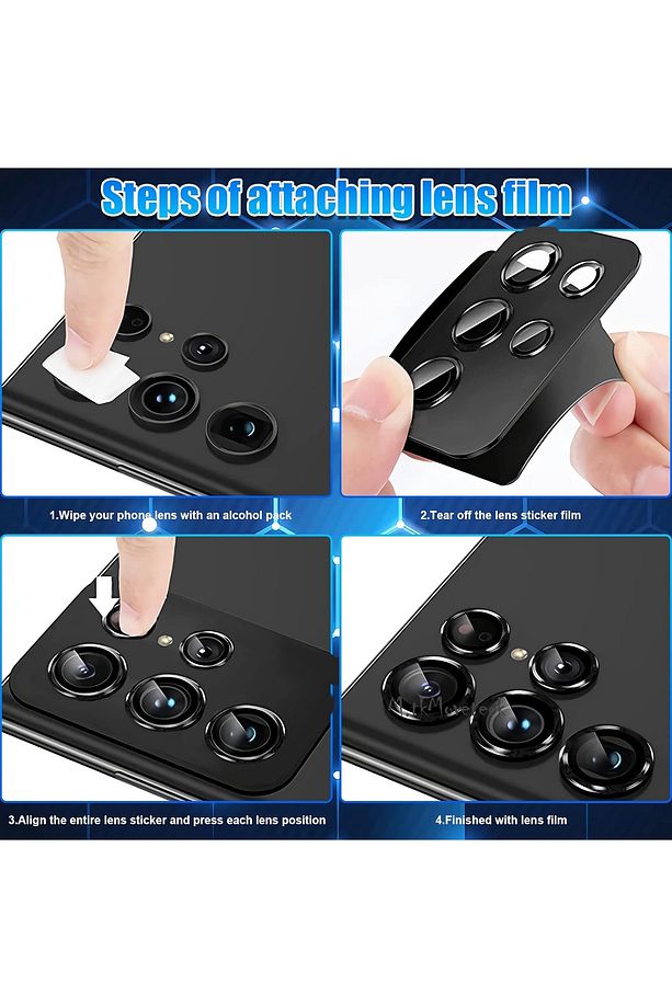 Samsung Galaxy S24 Ultra Kamera Lens Koruyucu Temperli Cam Safir Lens Camı Tekli 5Parça Koruma Kılıf - 2