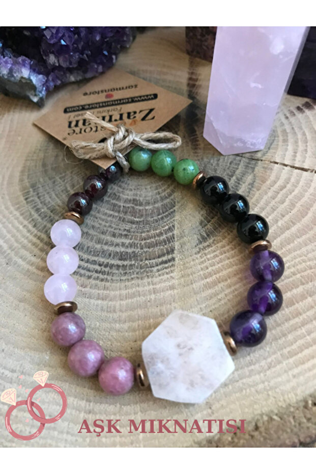 Certified Love Magnet Bracelet (Morganite, Amethyst, Pink Quartz, Rhodonite, Granate, Onyx, Jade)