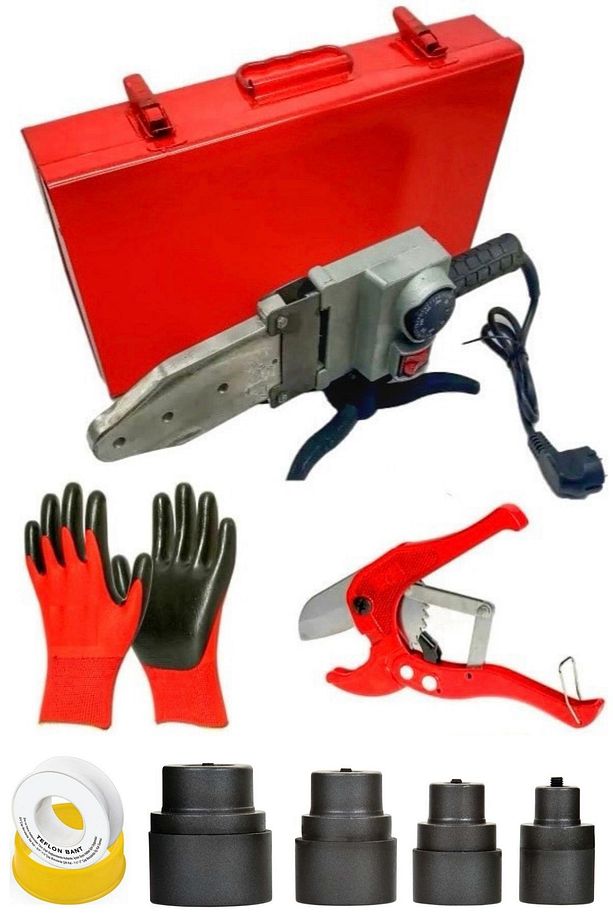Çift Residanslı Isı Ayarlı Pprc Plastik Boru Kaynak Makinesi Çantalı Eldiven Makaslı Set - 1