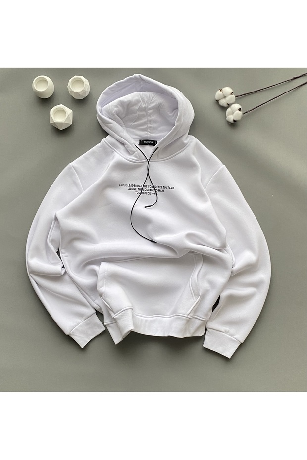 Kapüşonlu baskılı sweatshirt - 2