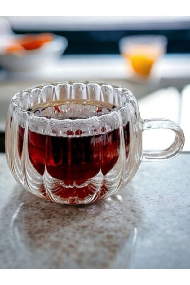 Isıya Dayanıklı Borosilikat Kulplu Çift Çidarlı Burgulu Bardak | Kahve ve Sunum Bardağı 250 ml - 1