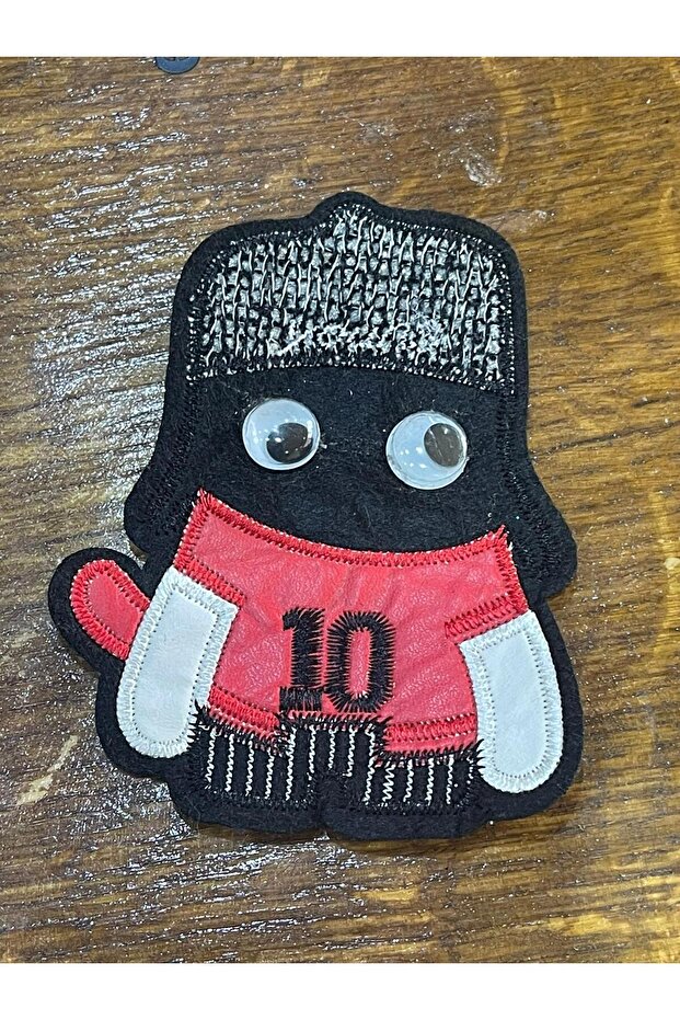 11x8 Cm Leather Child Applique Rigging Patch Sewing Accessory with Movable Eyes