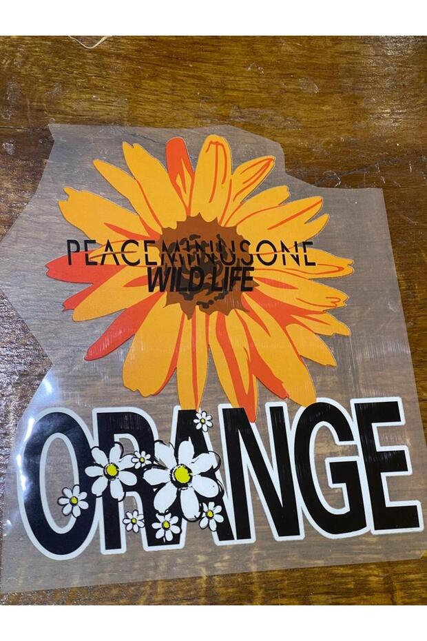 22x21 Cm Iron-On Printing T-Shirt Clothing Oraange Sunflower Applique Emblem Patch