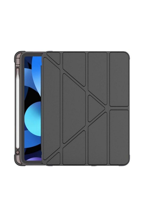Apple Ipad Air 2 9.7" Uyumlu Kılıf Kalem Bölmeli Trifolding Silikon A1566 A1567 - 1