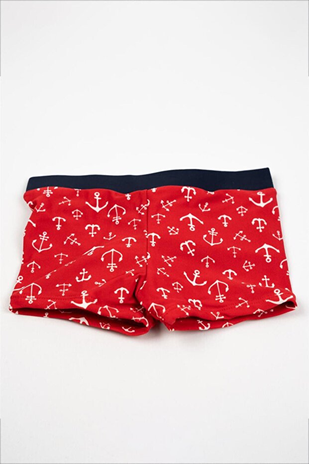Simala Baby Boy Red Ship Anchor Shorts Swimsuit