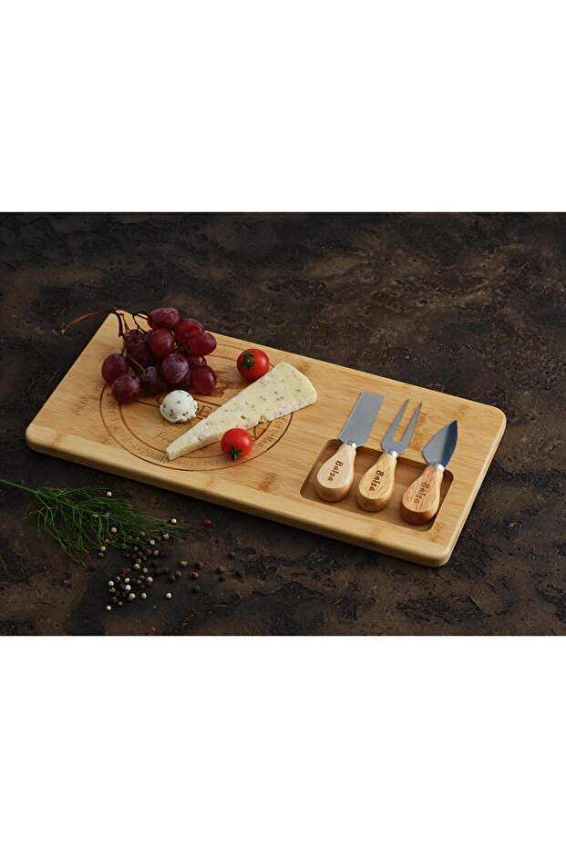 مجموعة عرض الجبن من الخيزران - 2