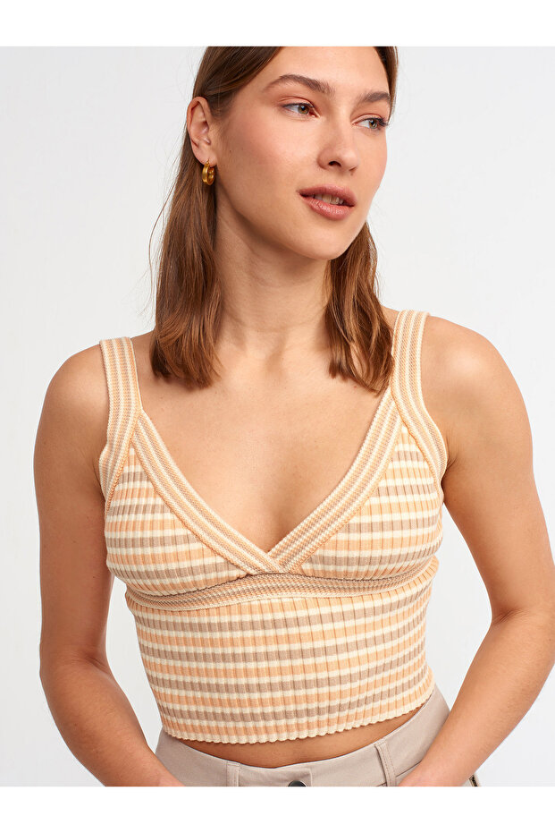 10161 Askılı Triko Büstiyer-şeftali - 3