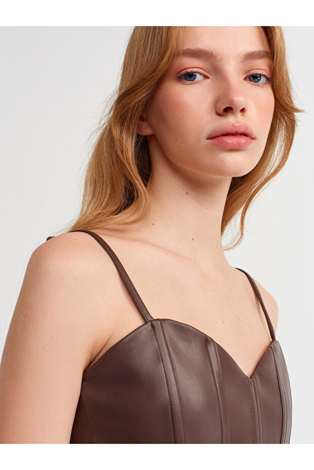 20104 Deri Bustiyer-kahve - 2