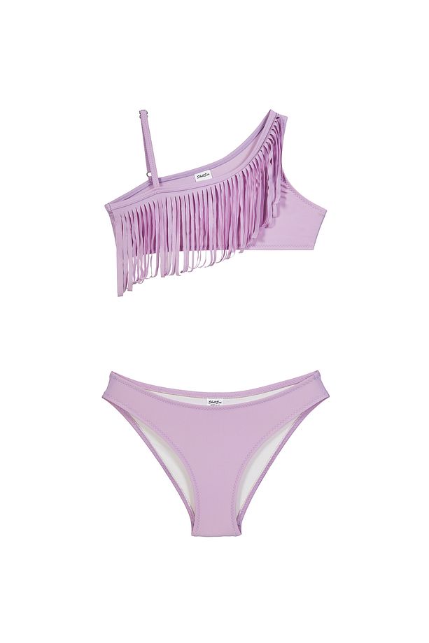 Kız Çocuk Tek Omuz Saçaklı Bikini - 1