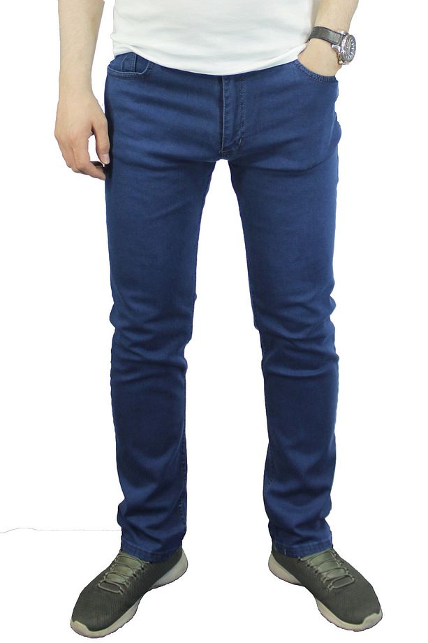 Erkek Yüksek Bel Regular Fit Pamuklu Kot Pantolon - 1