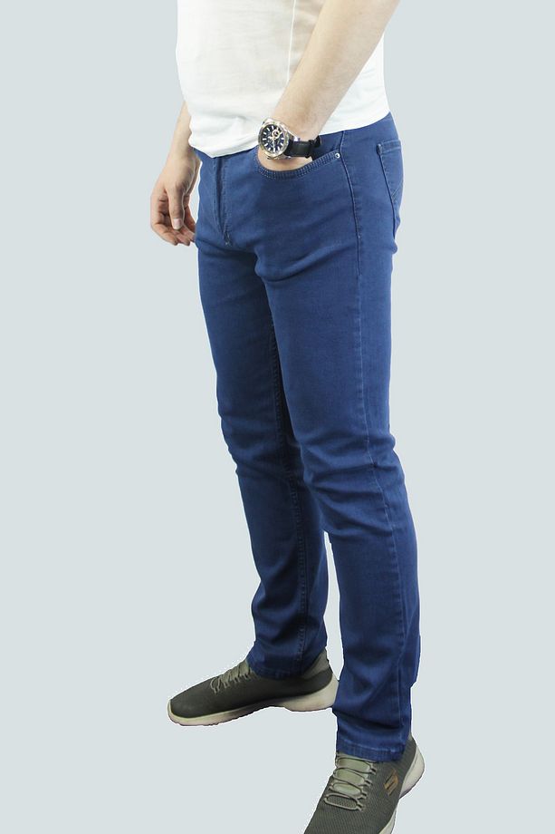 Erkek Yüksek Bel Regular Fit Pamuklu Kot Pantolon - 4