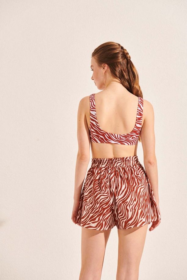 Kadın Zebra Tek Beden Pamuk Şort - 4