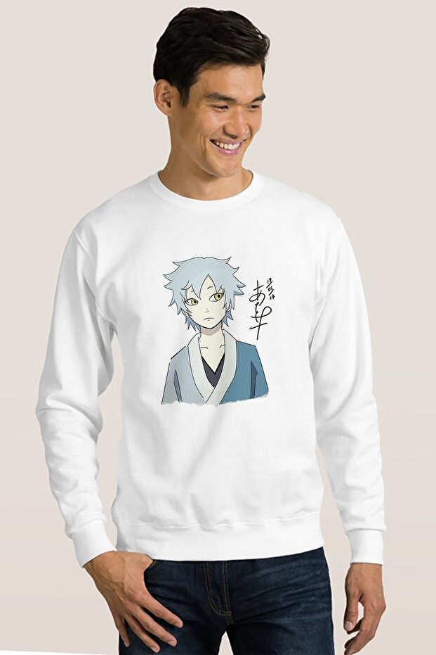 Anime Naruto Movies Printed White Men's Knitted Sweatshirt Long Sleeve