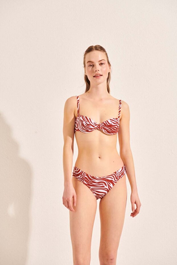 Kadın Zebra Yandan Drapelı Bikini Altı - 4