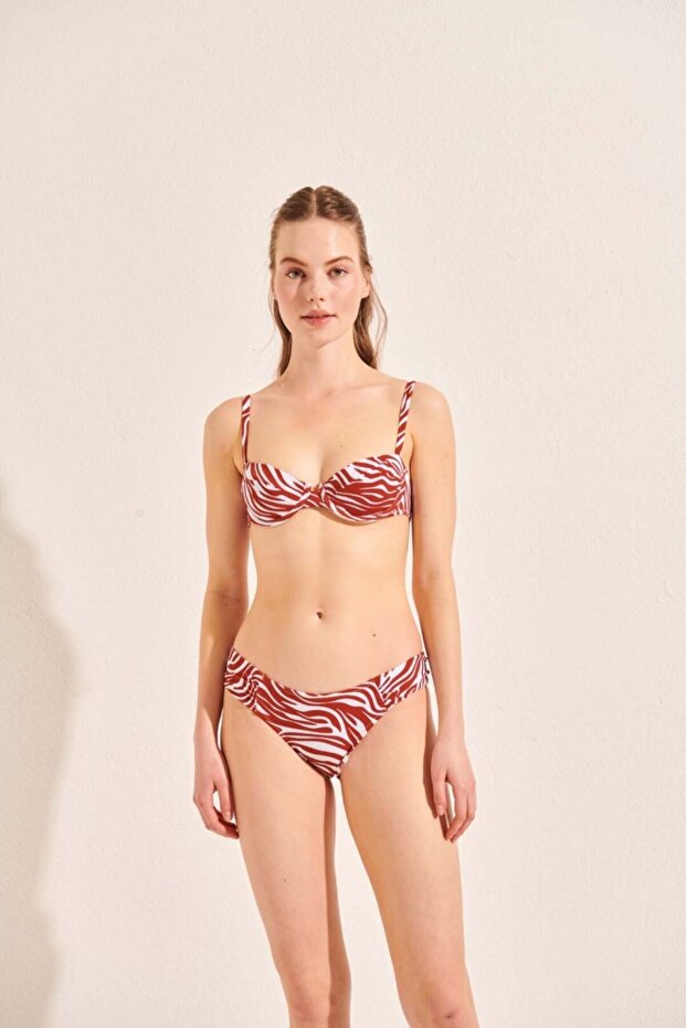 Kadın Zebra Yandan Drapelı Bikini Altı - 6