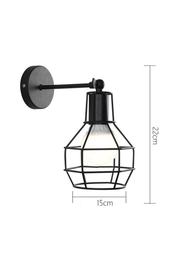 Oynar Başlıklı Metal Rustik Duvar Aplik - 6
