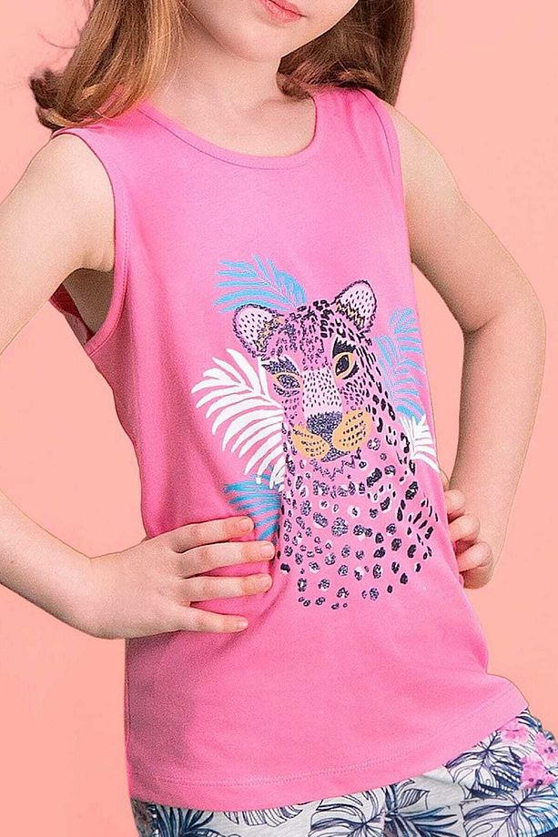 Tiger Safari Koyu Pembe Kız Çocuk Şort Takım - 2